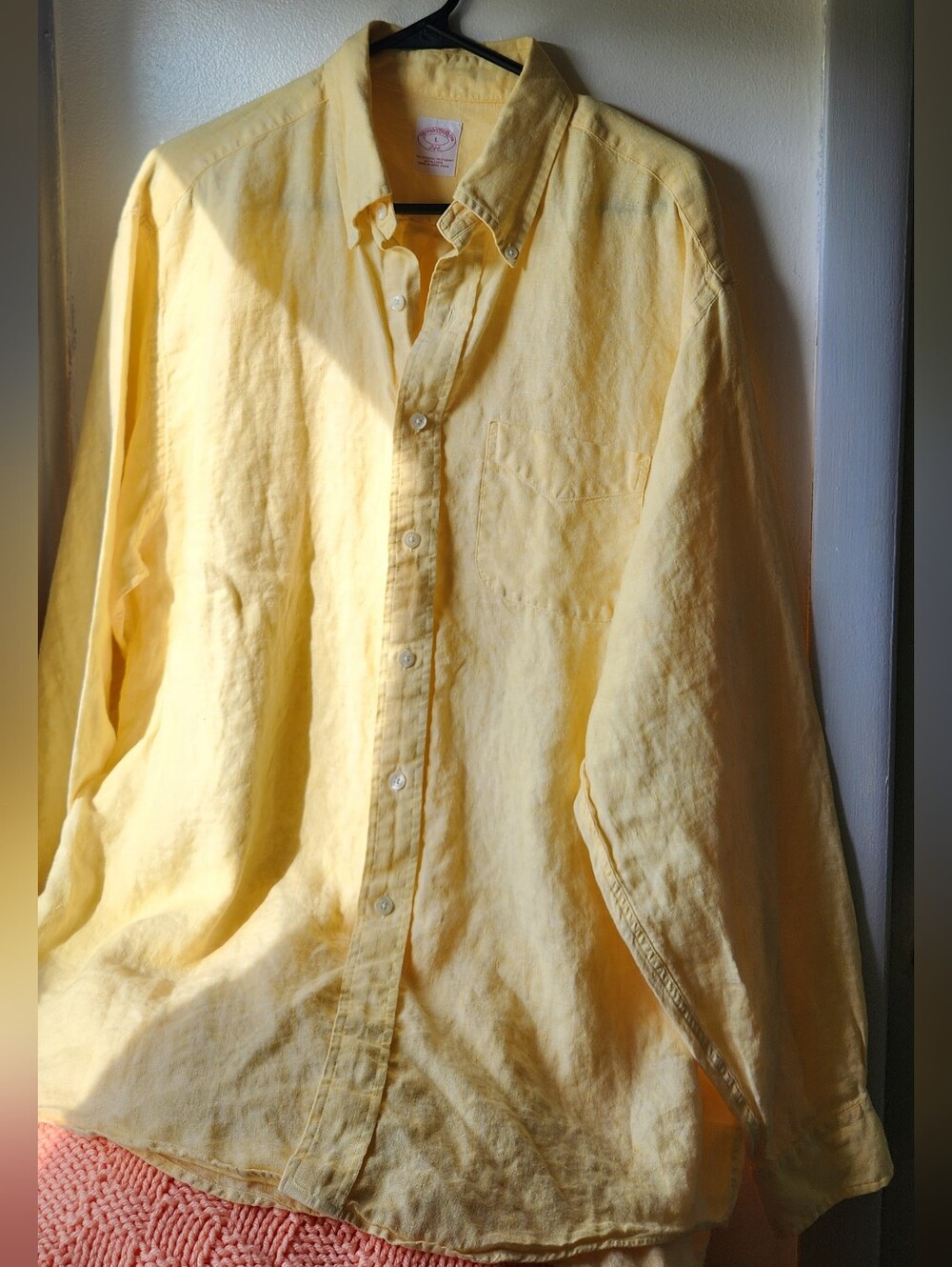 Brooks Brothers The Original Polo Shirt Linen Golden Yellow Men's